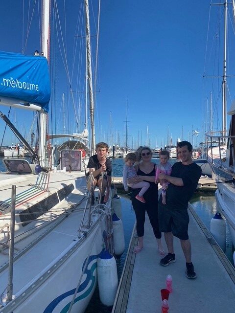 Nina and Anthony with the kids after a great days sailing